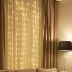 Deurgordijn kerst met 200 lichtjes - 200x300 cm