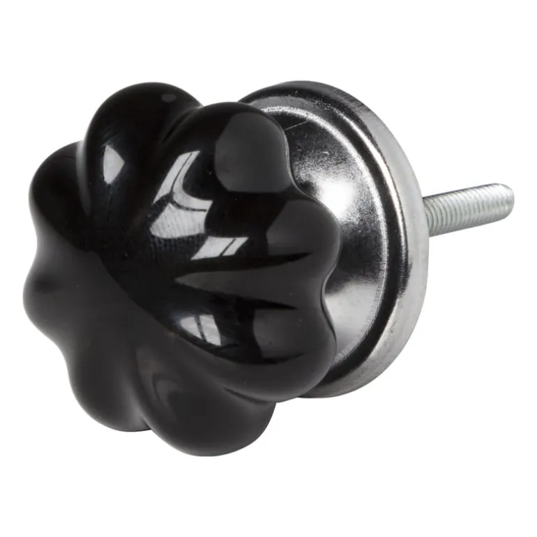 Deurknopje pompoen - zwart - ø3.5 cm