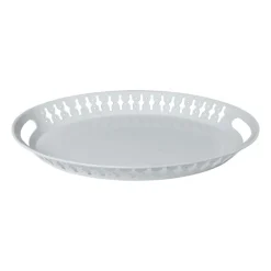 Dienblad metaal - wit - 42x33,5x4,5 cm