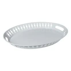 Dienblad metaal - wit - 42x33,5x4,5 cm