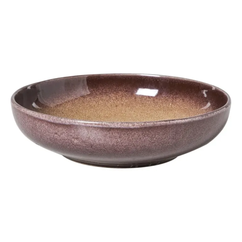 Diep bord Olivia - bordeauxrood/beige - ø20.3x5 cm