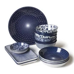 Dinerbord blue print - flowers - ⌀26 cm