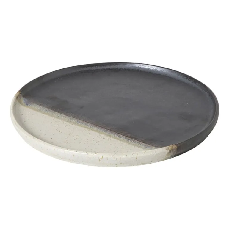 Dinerbord cortado - beige/zwart - ø26.5x2 cm