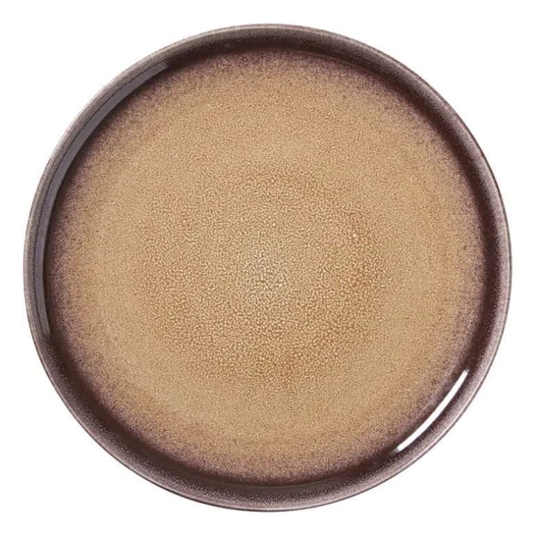Dinerbord Olivia - bordeauxrood/beige - ø27.5x2.5 cm