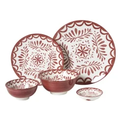 Dinerbord sterre - rood/wit - ø26.8x2.6 cm