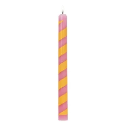 Dinerkaars streep - roze/geel - ø2.15x25 cm