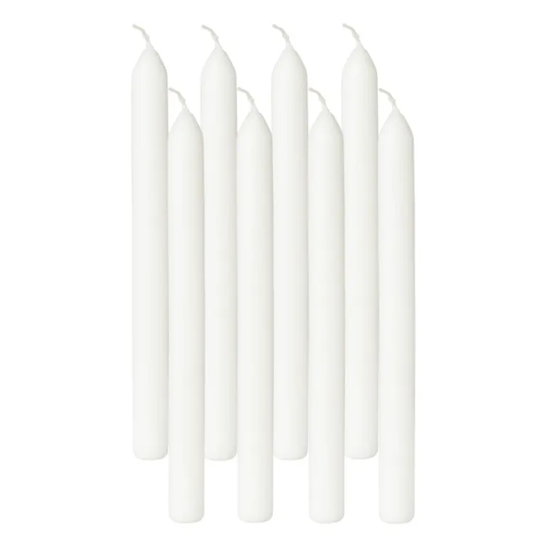 Dinerkaarsen Bolsius box wit - set van 8 - ø2x23 cm