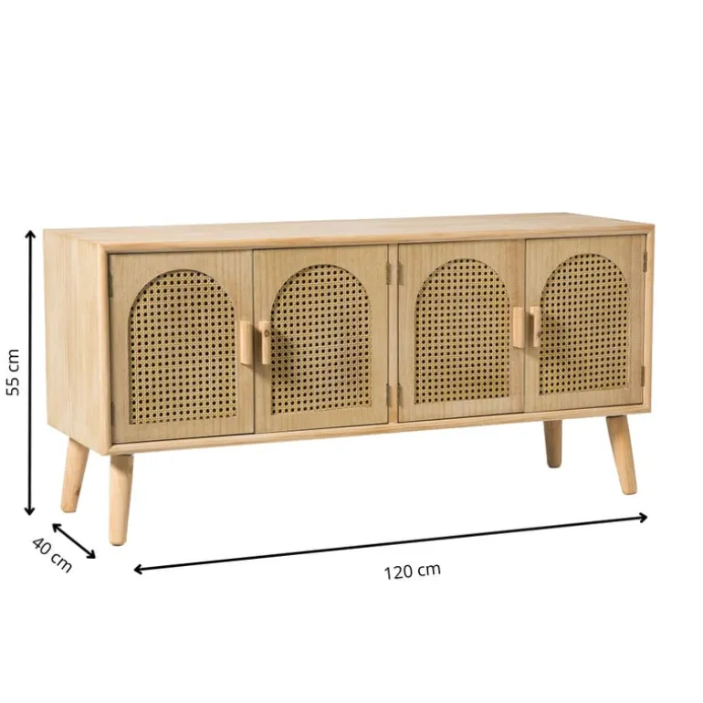 Dressoir Flores met ovalen vlakken - bruin - 55x120x40 cm