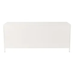 Dressoir Luca met geribbeld glazen deurtjes - offwhite - 50x120x42 cm