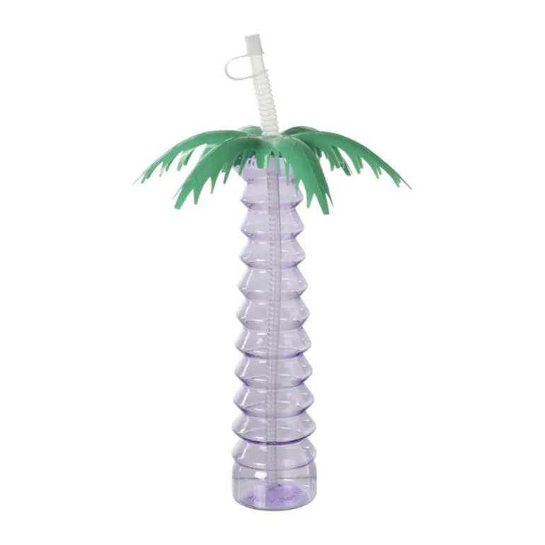 Drinkfles palmboom - lila - 500 ml