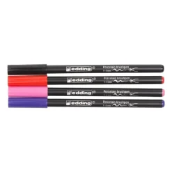 Edding porseleinstiften - set van 4 - zwart/rood/paars/roze