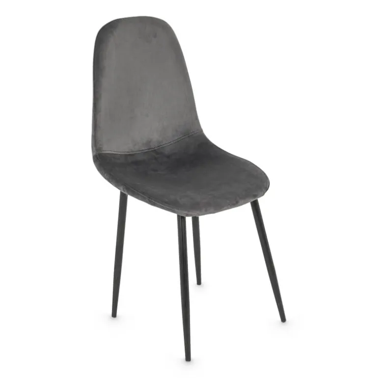Eetkamerstoel Ivy - velvet grijs - 88x44x53 cm