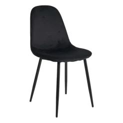 Eetkamerstoel Ivy - velvet zwart - 88x44x53 cm
