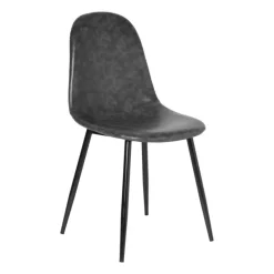 Eetkamerstoel Ivy kunstleer - antraciet - 88x53x44 cm