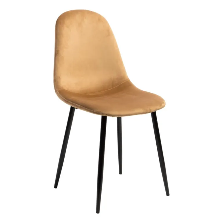 Eetkamerstoel Ivy velvet - bruin - 88x38x38 cm