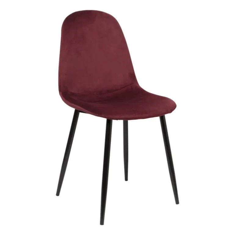 Eetkamerstoel Ivy velvet - rood - 88x44x53 cm
