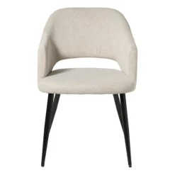 Eetkamerstoel Leonardo met armleuning - beige - 81x62.5x56 cm