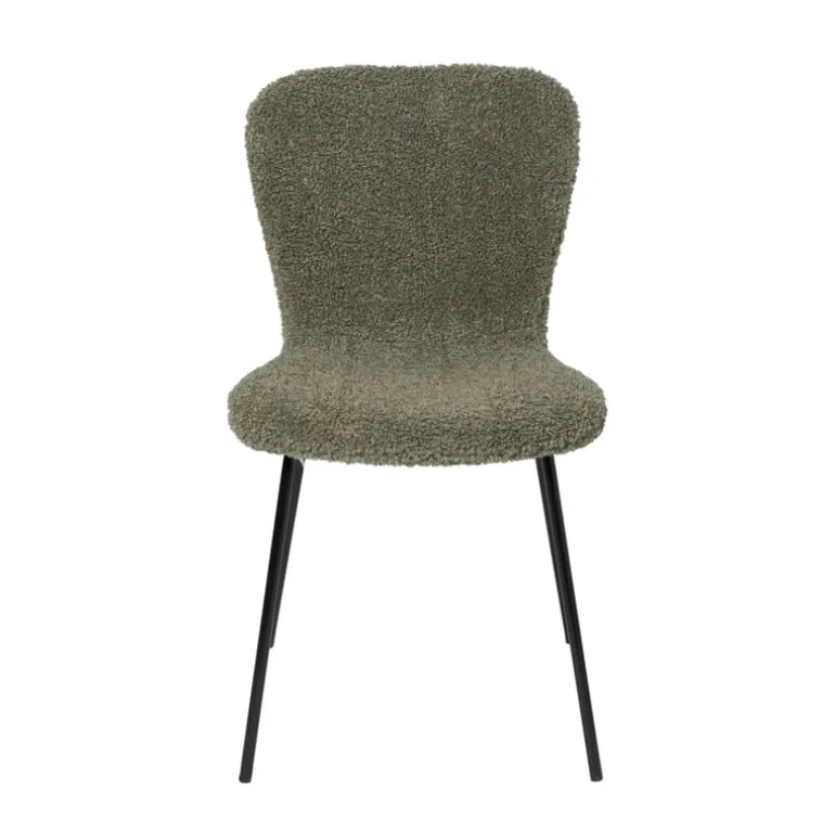Eetkamerstoel Liz - groen - teddy - 83.5x55x45.4 cm