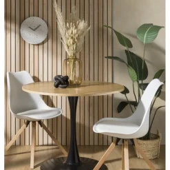 Eetkamerstoel Olympic - wit/naturel - 82x58x48 cm