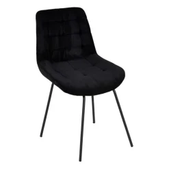 Eetkamerstoel ribstof - zwart - 84x52x52cm
