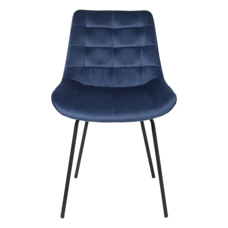 Eetkamerstoel velvet - donkerblauw - 79x50x44 cm
