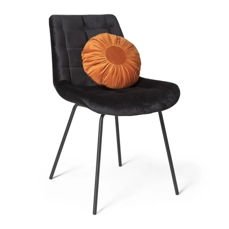 Eetkamerstoel velvet - zwart - 79x50x44 cm