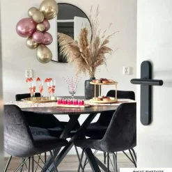 Eetkamerstoel velvet - zwart - 79x50x44 cm