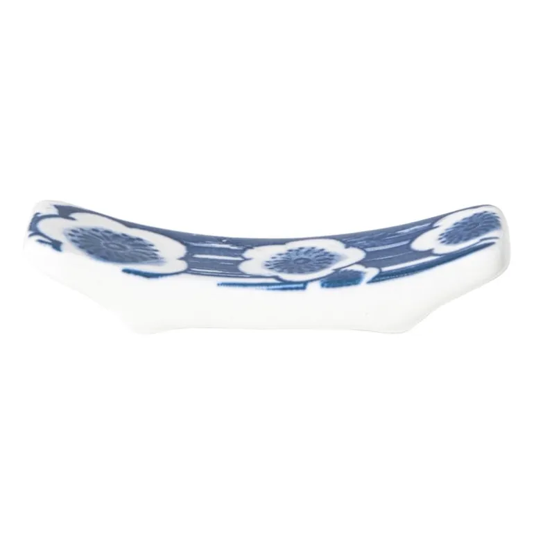 Eetstokjeshouder Mico bloemen - blauw/wit - 1.5x6x1.2 cm