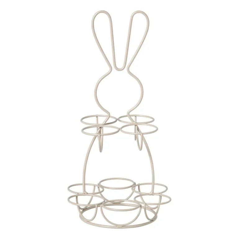 Eieren etagere haas - wit - ø17x31 cm