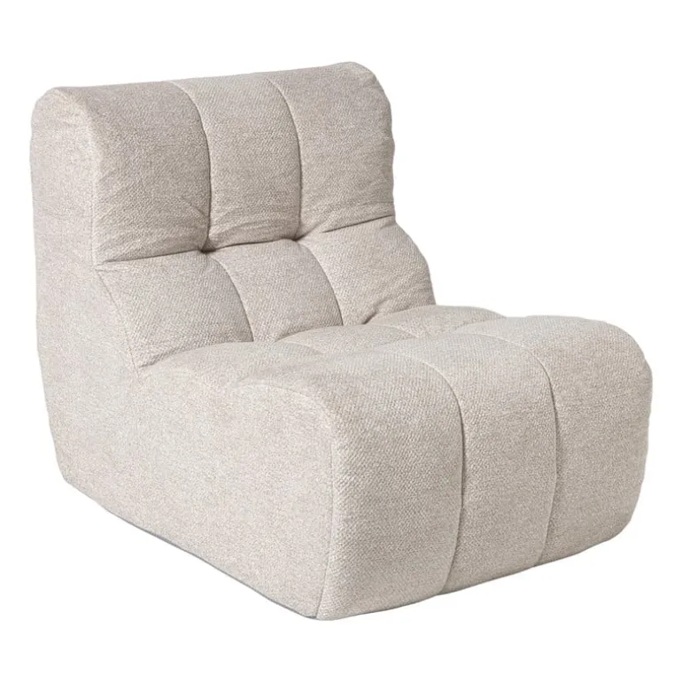 Fauteuil chenille - beige - 87x72x66 cm