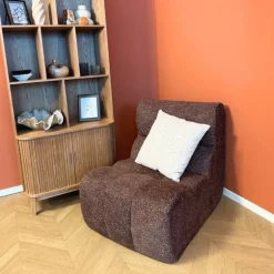 Fauteuil chenille - donkerbruin - 87x72x66 cm