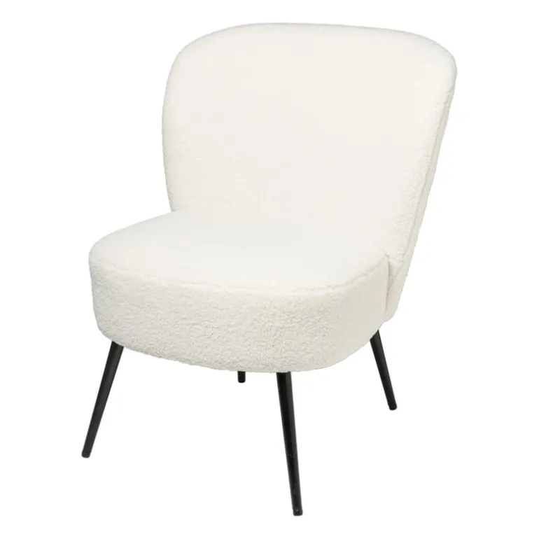 Fauteuil teddy - wit - 77x69x60 cm