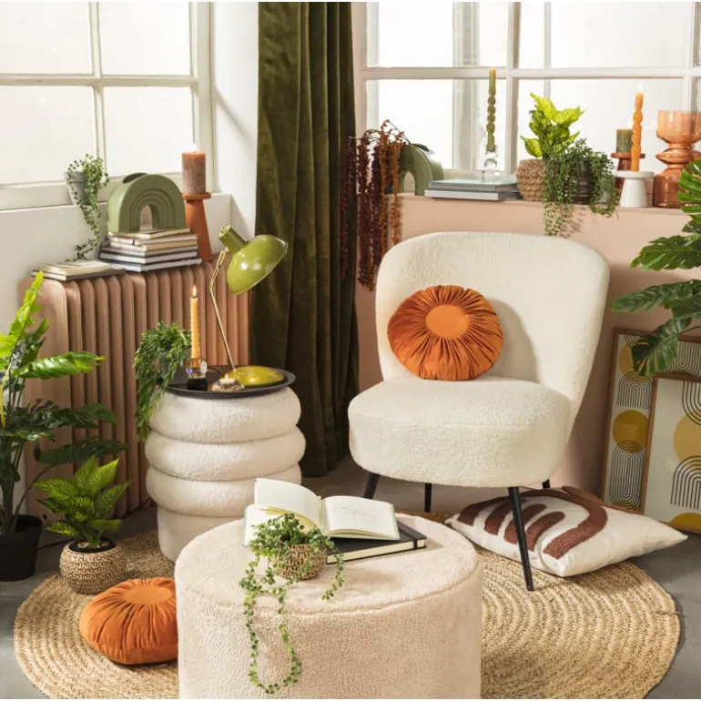 Fauteuil teddy - wit - 77x69x60 cm