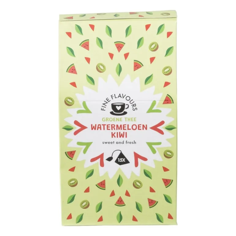 Fine flavours groene thee - watermeloen & kiwi - 15 piramide zakjes