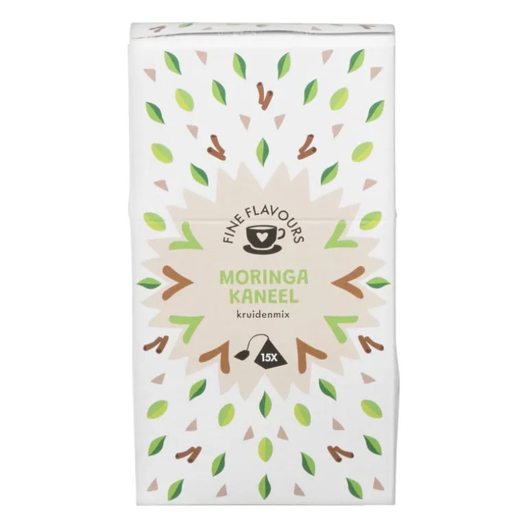 Fine flavours kruiden thee - moringa kaneel - 15 piramide zakjes