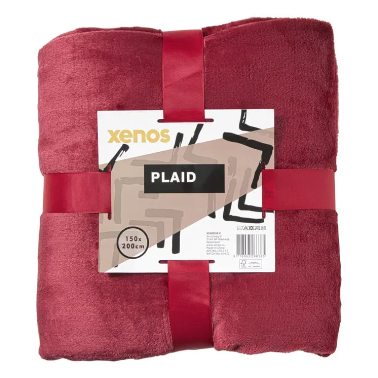 Fleece deken - bordeauxrood - 200x150 cm