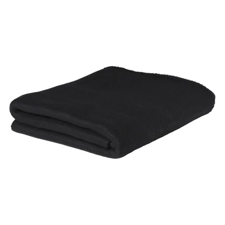 Fleece deken - zwart - 160x130 cm