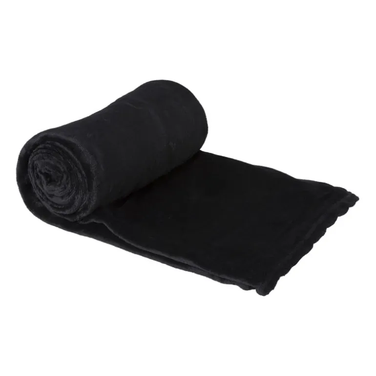Fleece deken - zwart - 200x150 cm