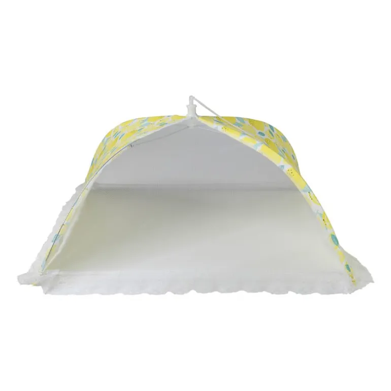 Foodcover citroen - geel/wit - 45x45 cm