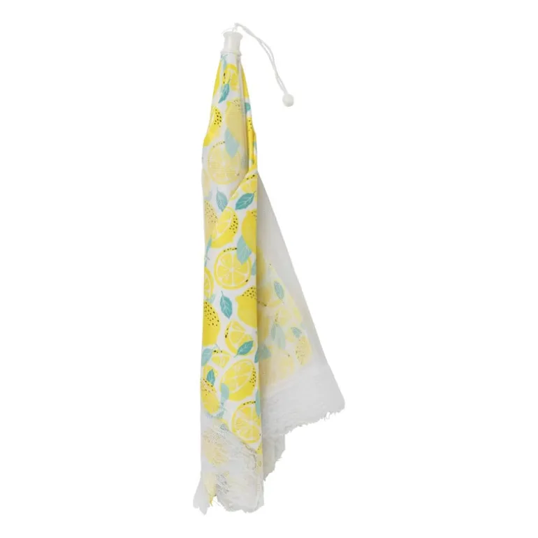 Foodcover citroen - geel/wit - 45x45 cm