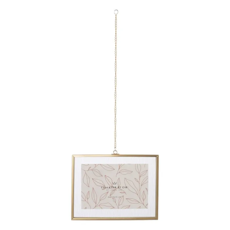 Fotolijst met ketting - 15x20x1 cm - goudkleurig