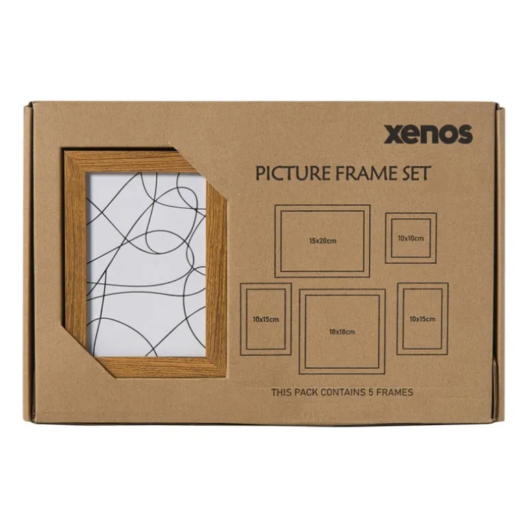 Fotolijstjes - hout - set van 5