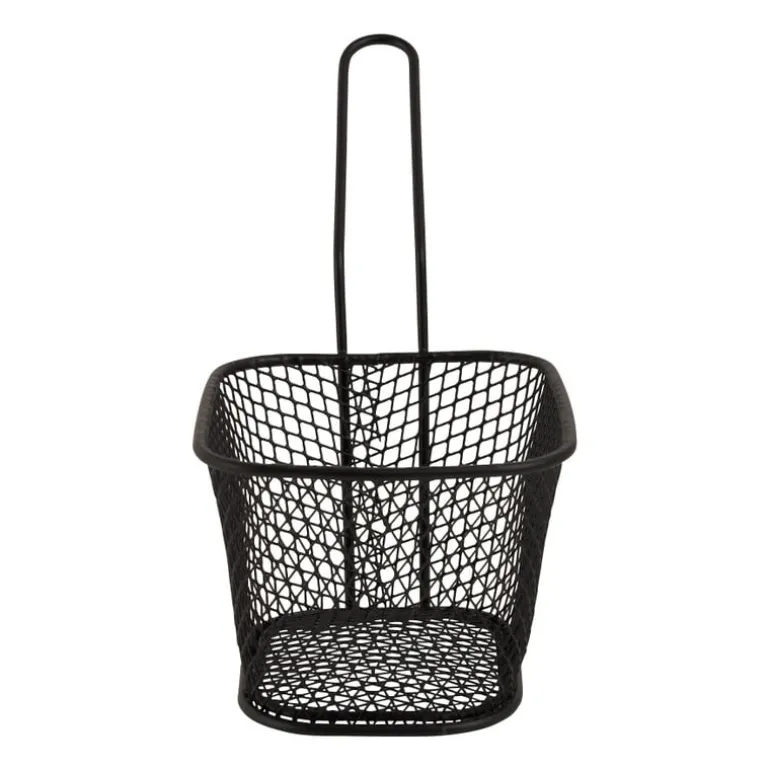 Frituurmandje - zwart - 10.5x8.5x6.5 cm