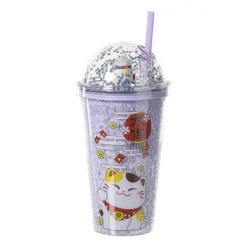 Funny beker kat - paars - 450 ml