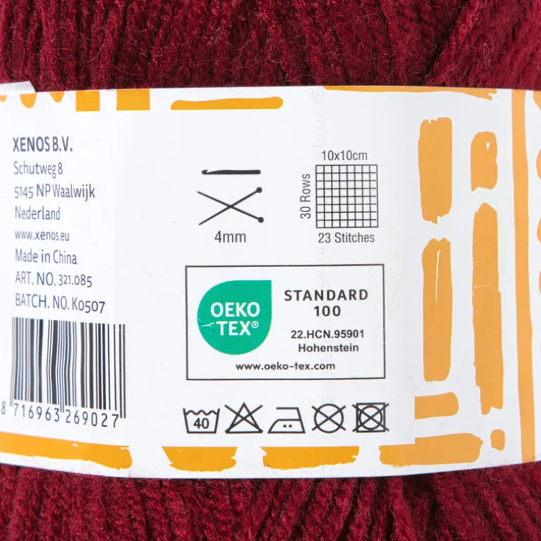 Garen acryl - bordeauxrood - 100 gram - 240 meter