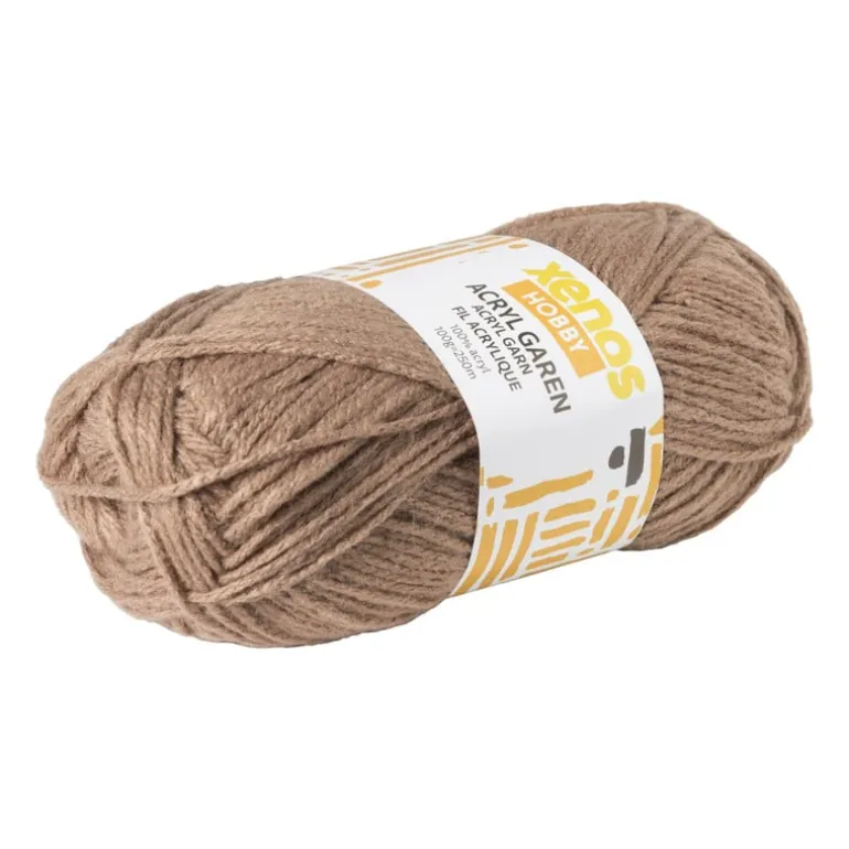 Garen acryl - bruin - 100 meter