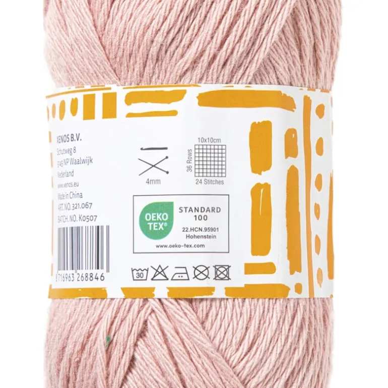 Garen katoen - lichtroze - 50 gram - 125 meter