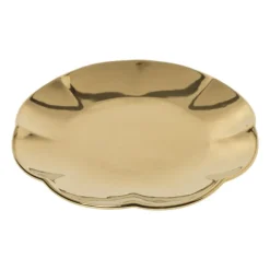 Gebaksbordje goud - keramiek - ø15.5x2 cm