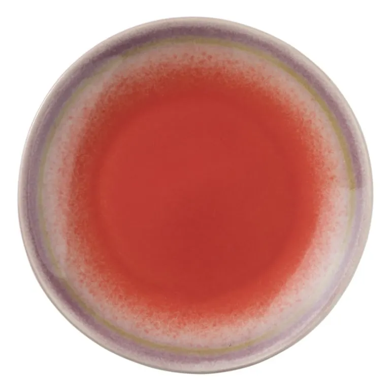 Gebaksbordje Roots - rood/paars - ø18x2.2 cm