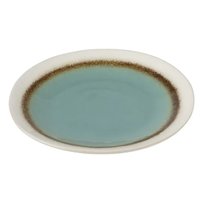 Gebaksbordje Roots - turquoise - ø18x2.2 cm